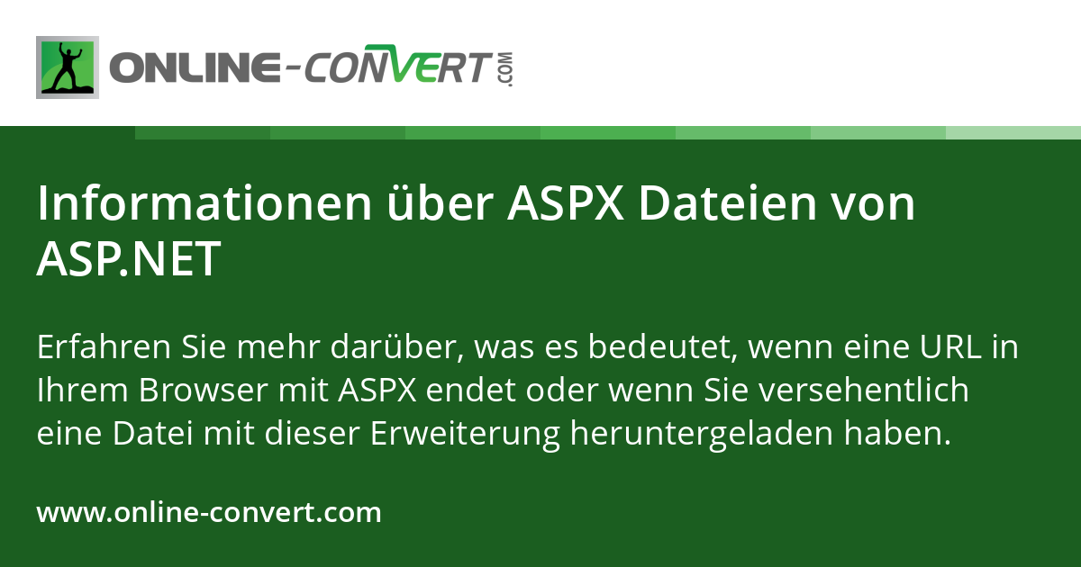 Microsoft Aspx Data Informationen über ASPX Dateien von ASP.NET