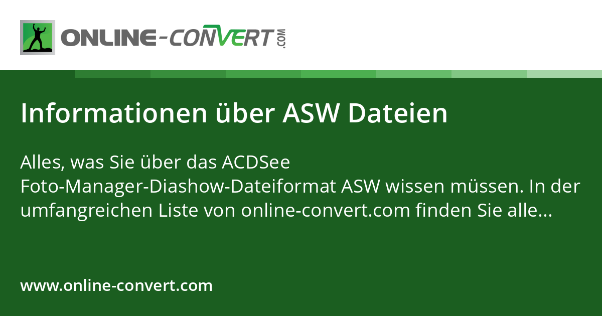 Asw Server Informationen über ASW Dateien