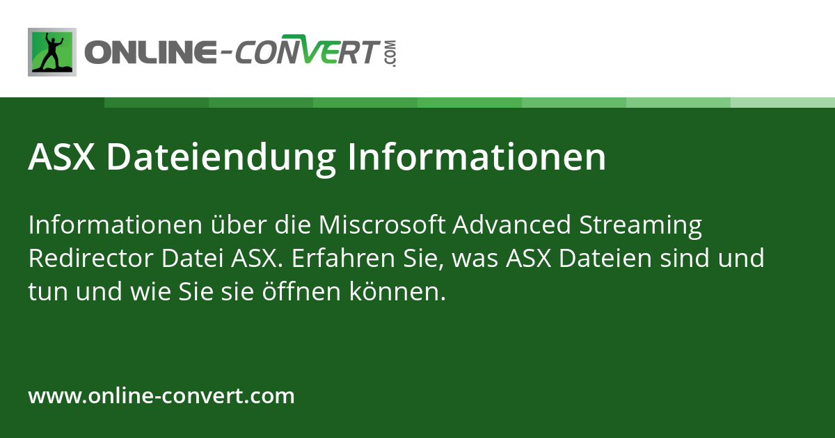 Assx Machine Readable Format Example ASX Dateiendung Informationen