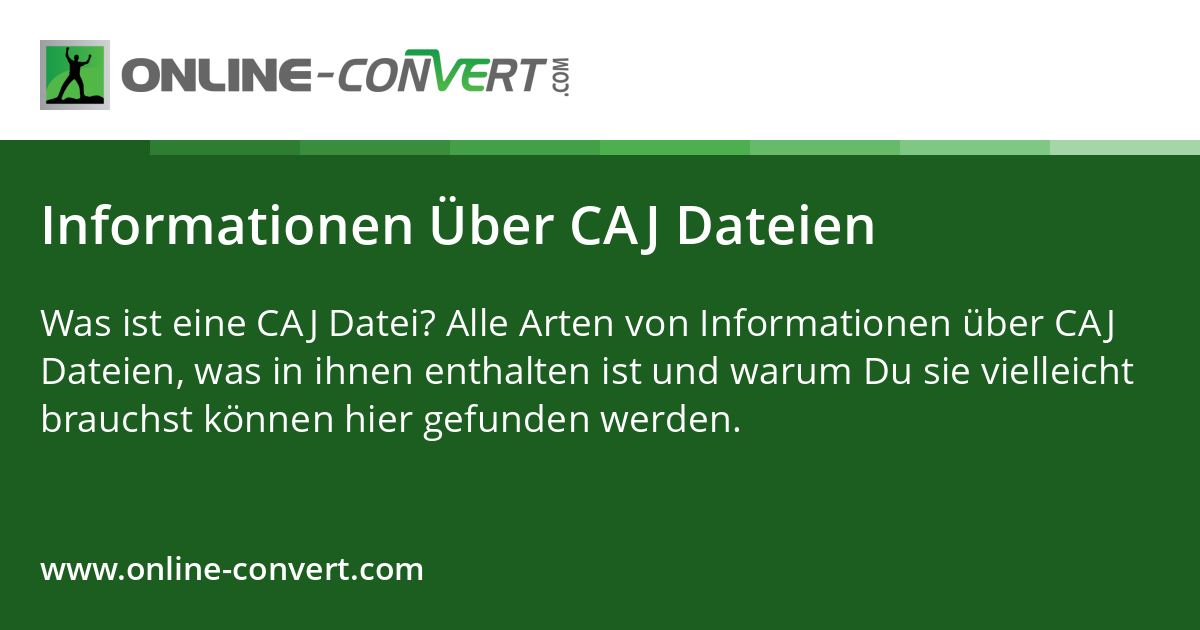 Informationen Über CAJ Dateien