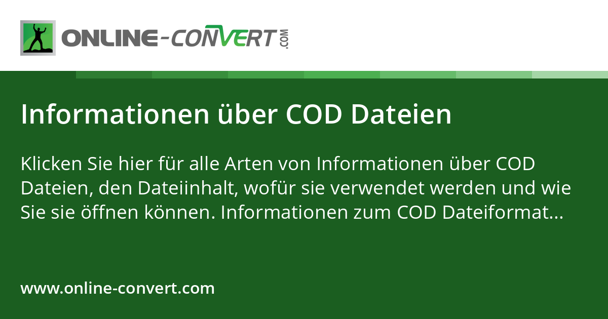 Cod Format Informationen über COD Dateien