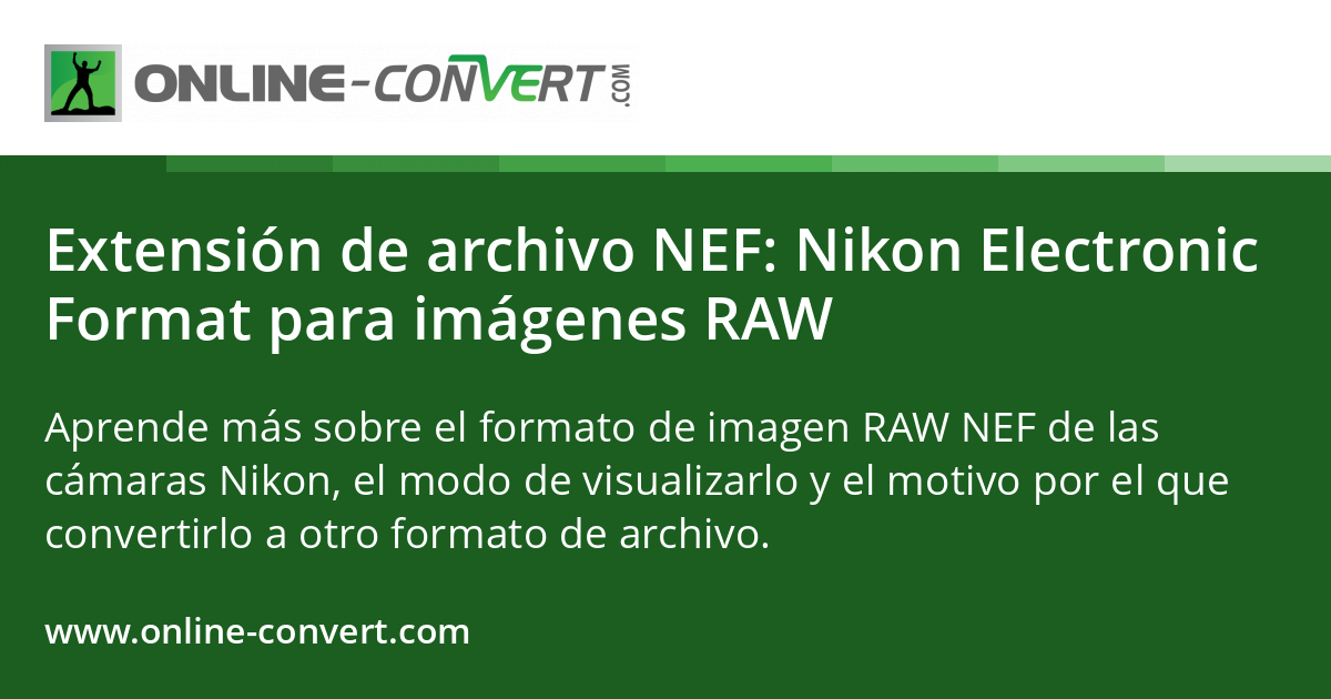 Extensión de archivo NEF: Nikon Electronic Format para imágenes RAW