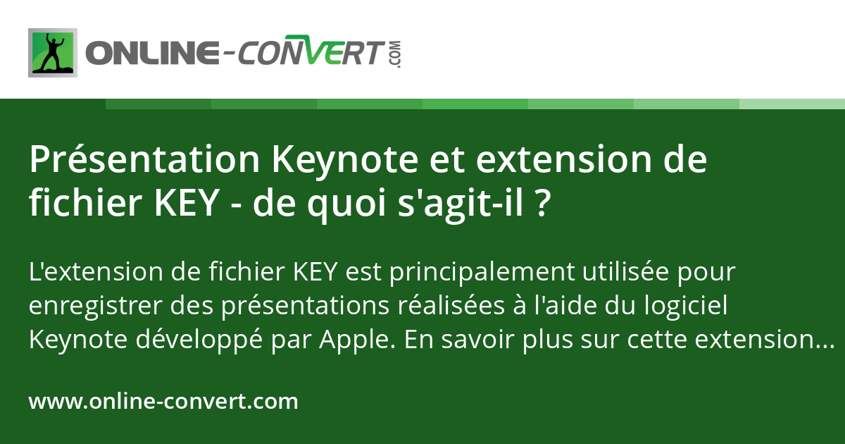 Présentation Keynote et extension de fichier KEY - de quoi s'agit-il